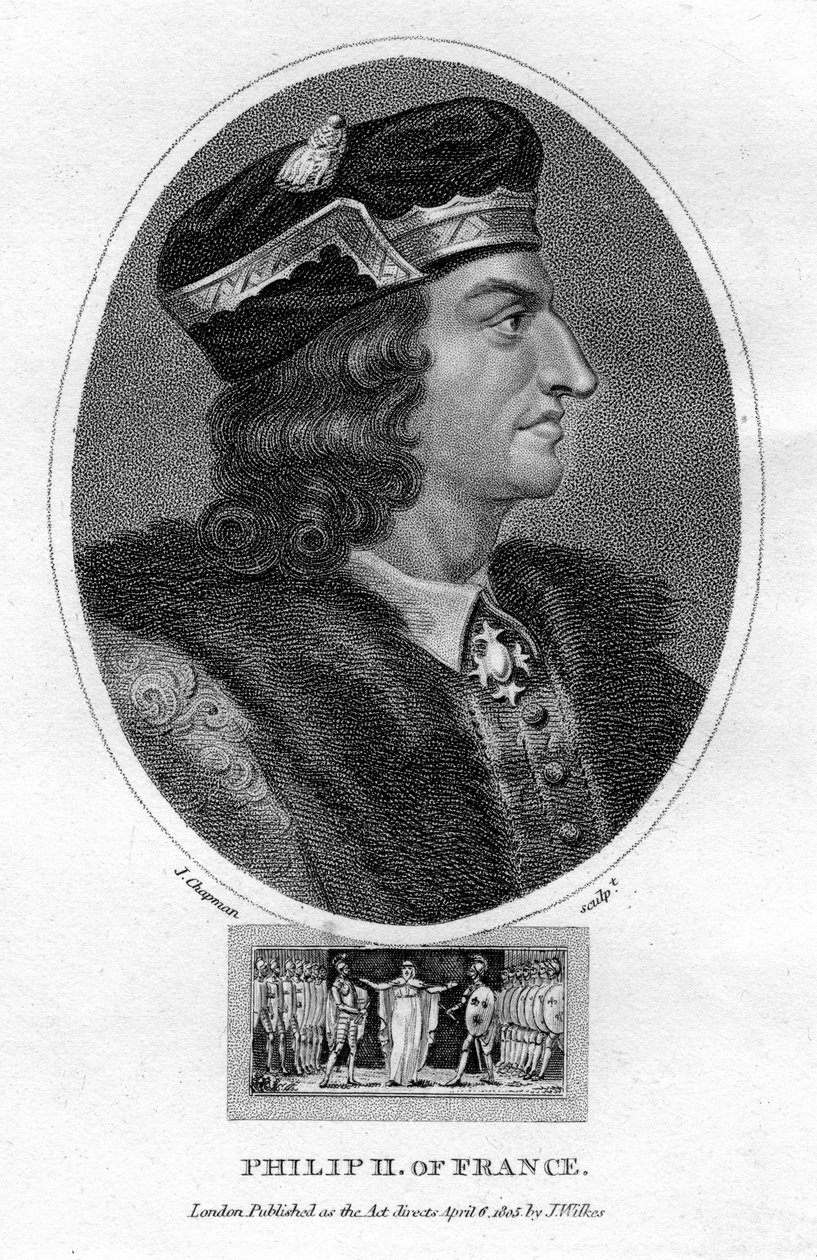 Filip II, konge av Frankrike, 1805. av J. Chapman