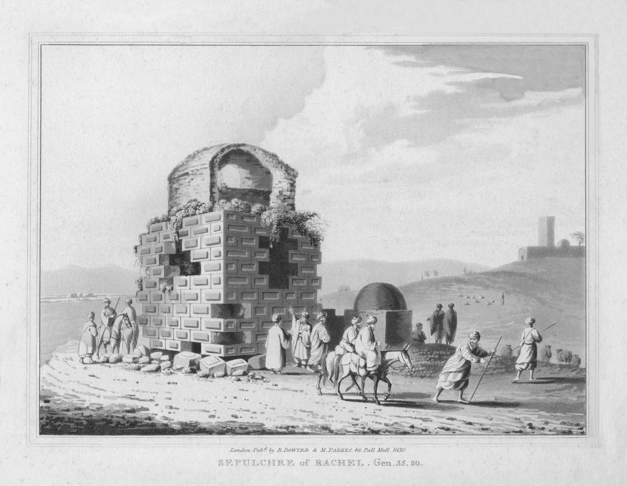 Rakels grav. Genesis. 35.20, 1830 av J. Clarke