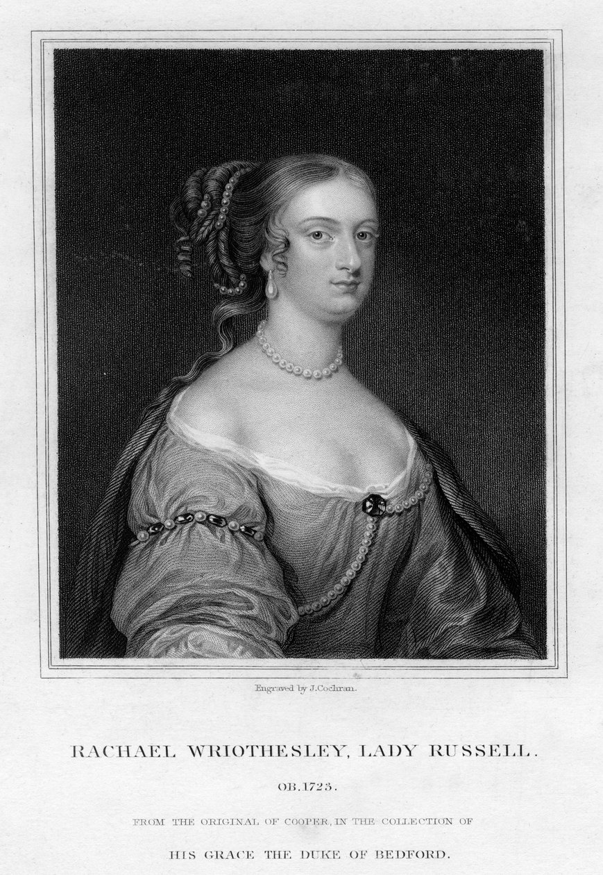 Rachael Wriothesley, Lady Russell, 1800-tallet. av J. Cochran