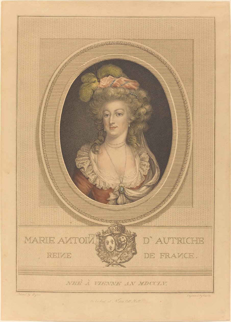 Marie Antoinette av J. Curtis after Joseph Boze