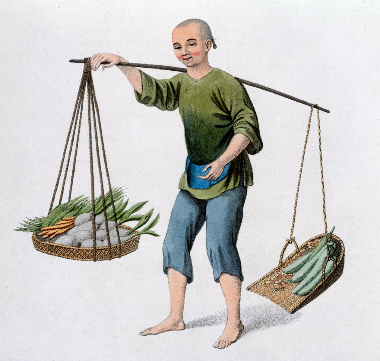 En gutt med grønnsaker, 1800 av J Dadley
