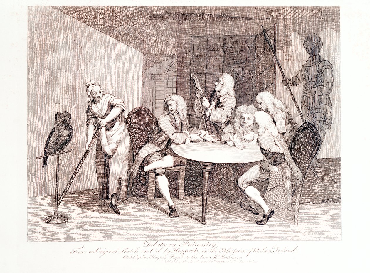 Debatter om palmistry, 1700-tallet av J Haynes