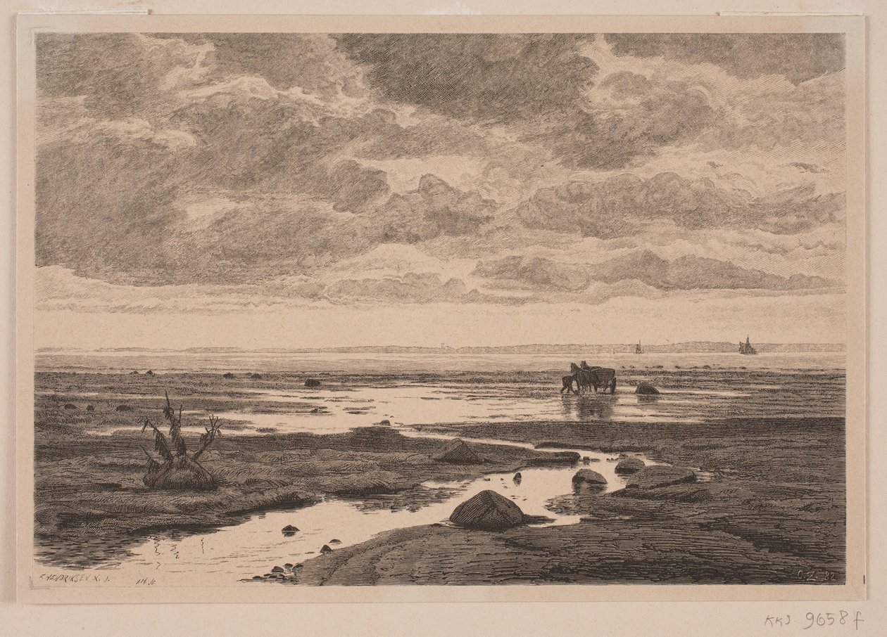 Utløpet av elven i stranden av J. Hildebrand