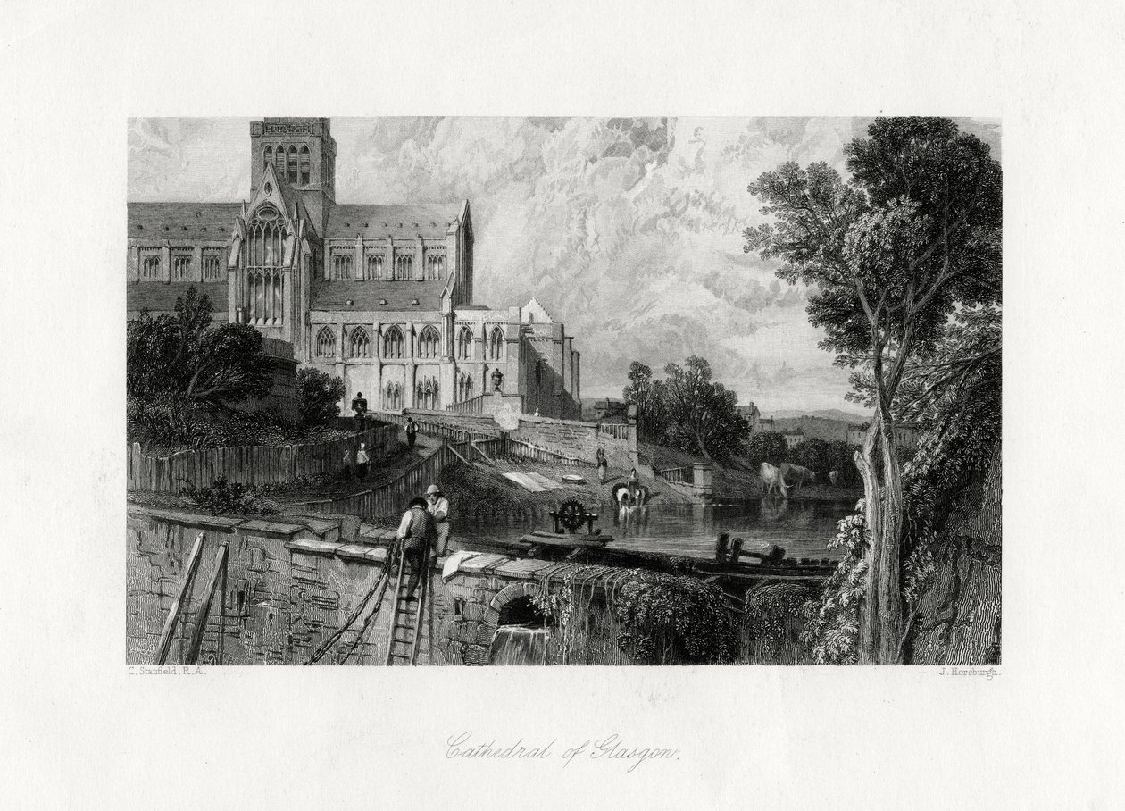Glasgow Cathedral, Skottland, 1800-tallet av J. Horsburgh
