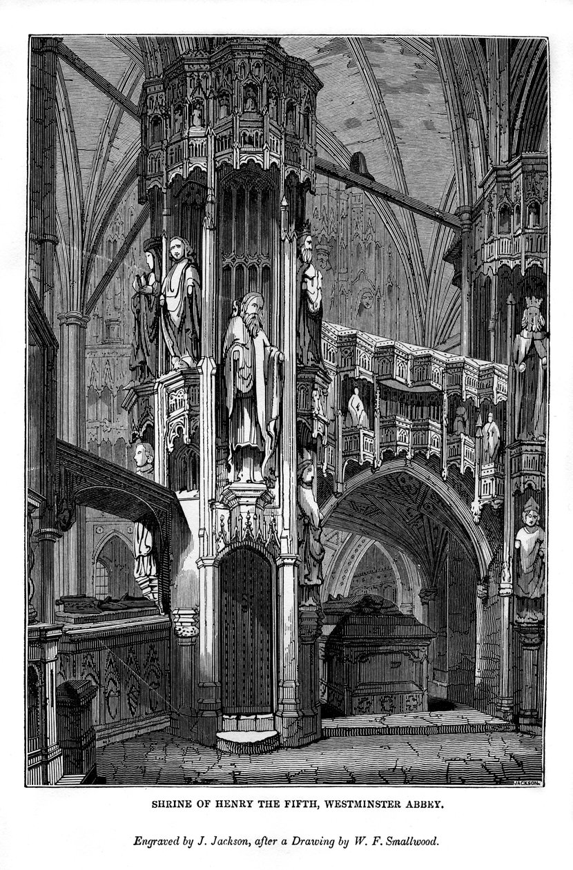 Helligdommen til Henry V, Westminster Abbey, 1843 av J. Jackson