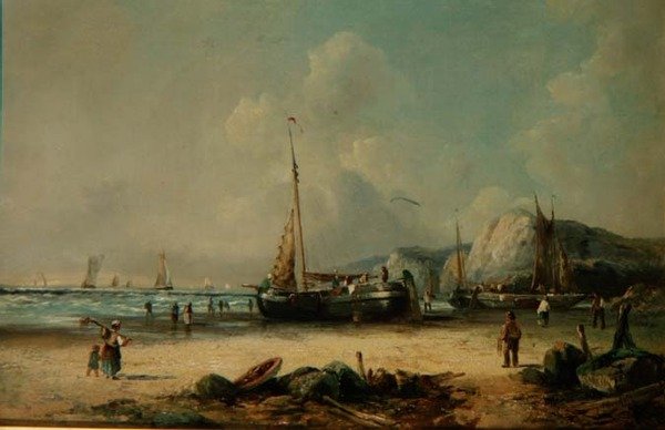 Fiskebåter på kysten av J. Mundell