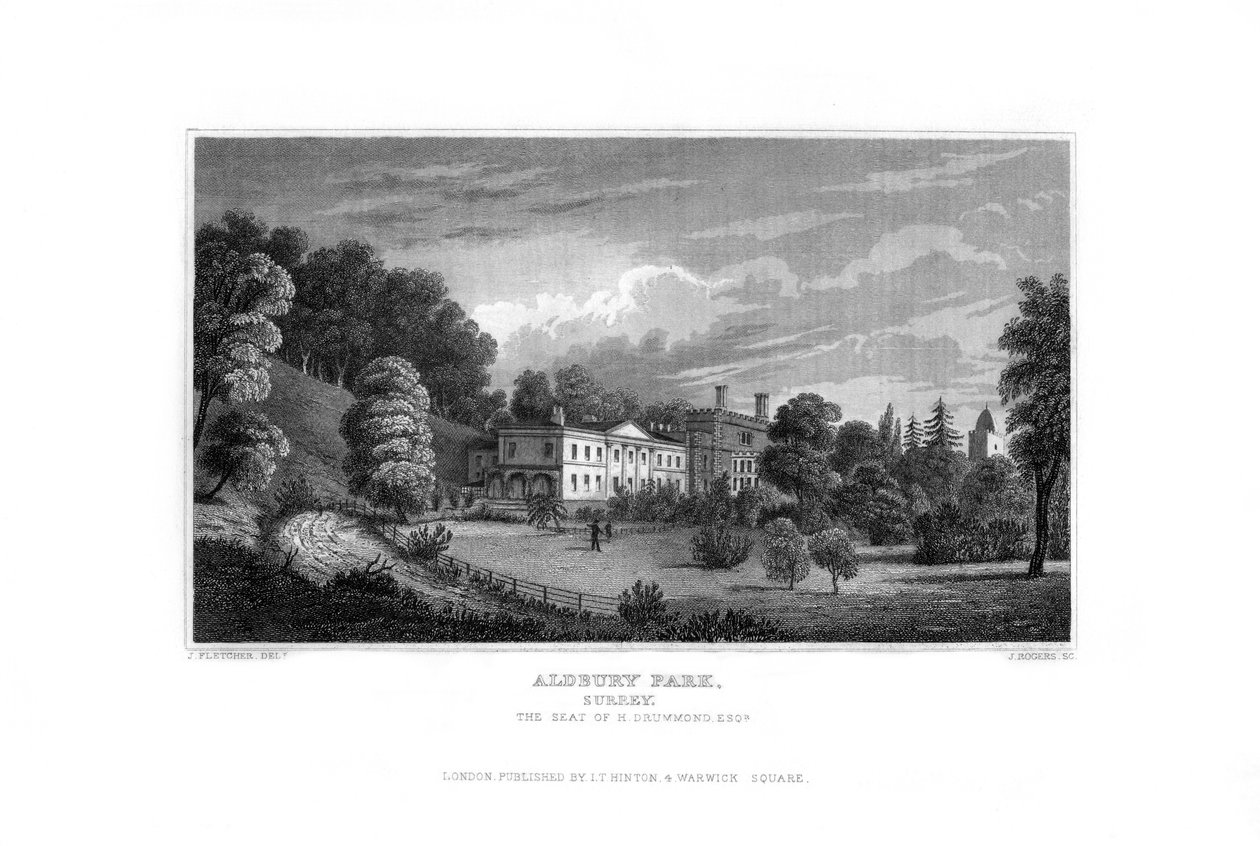 Aldbury Park, Surrey, 1829. av J. Rogers