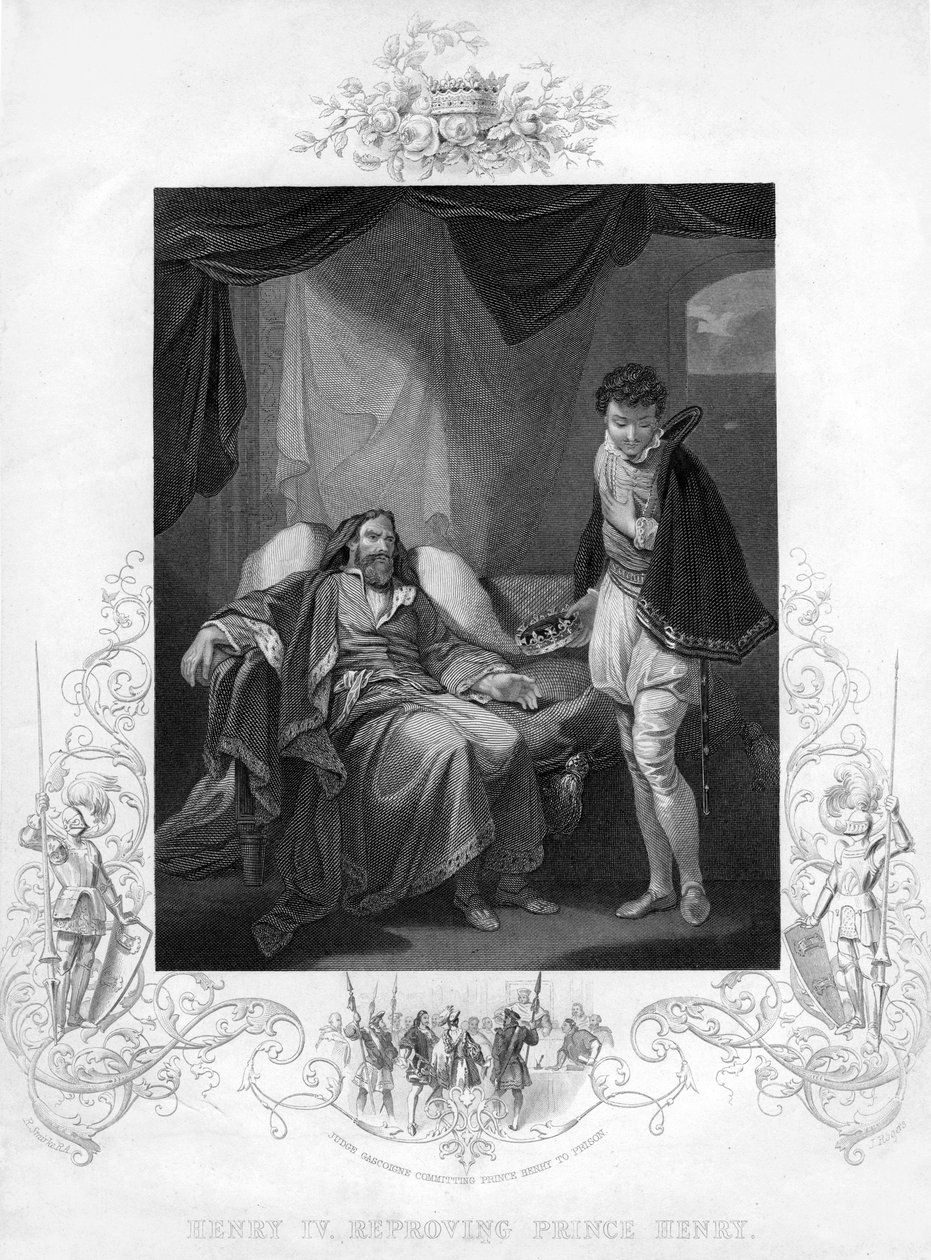 Henry IV som irettesetter prins Henrik, 1800-tallet. av J. Rogers