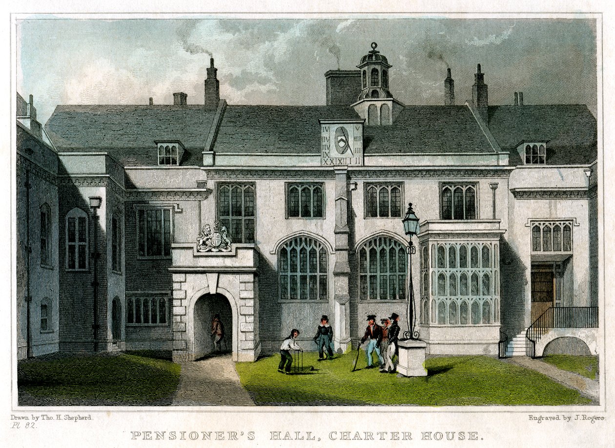 Pensioners Hall, Charterhouse, London, 1830. av J. Rogers