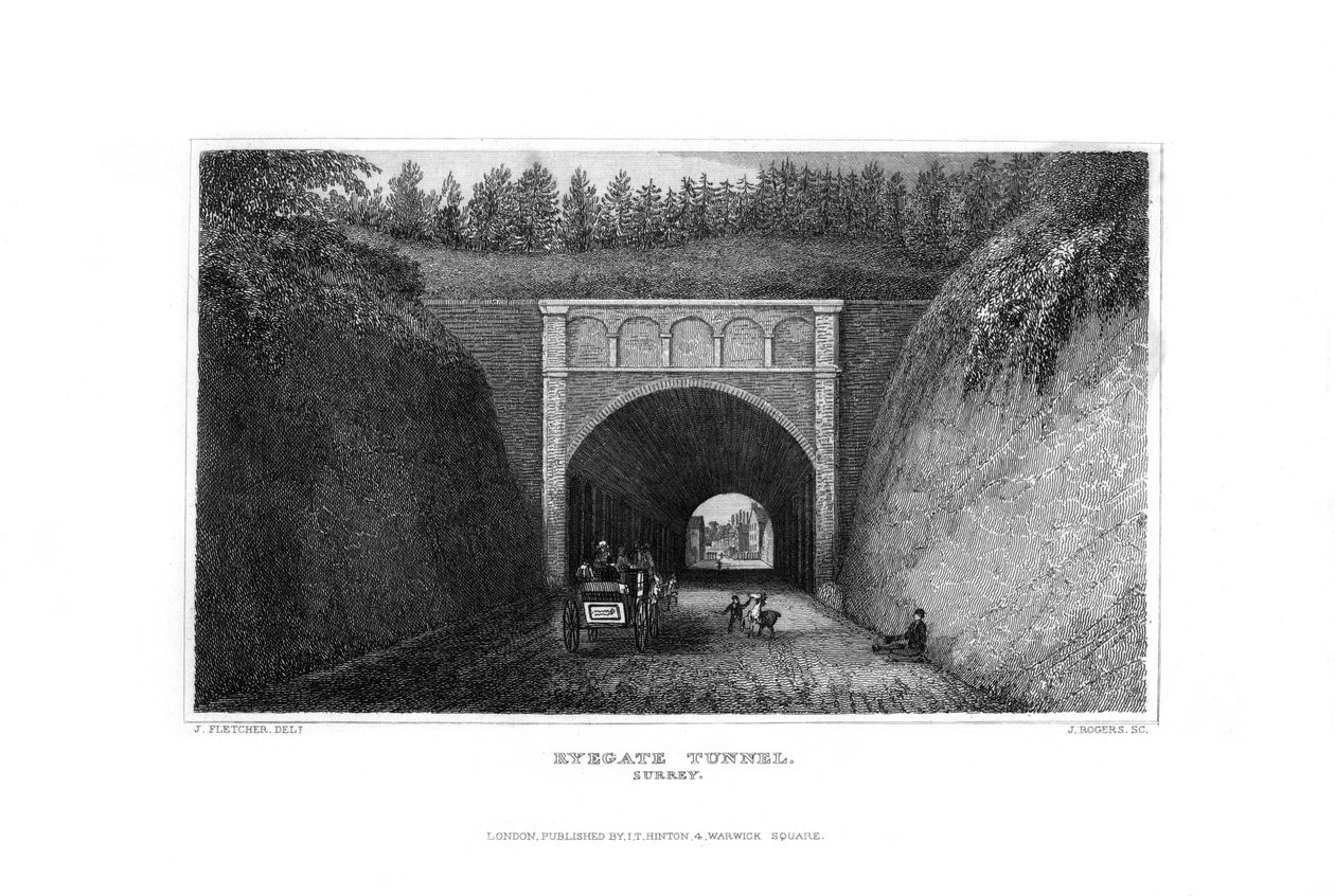 Ryegate Tunnel, Surrey, 1829. av J. Rogers