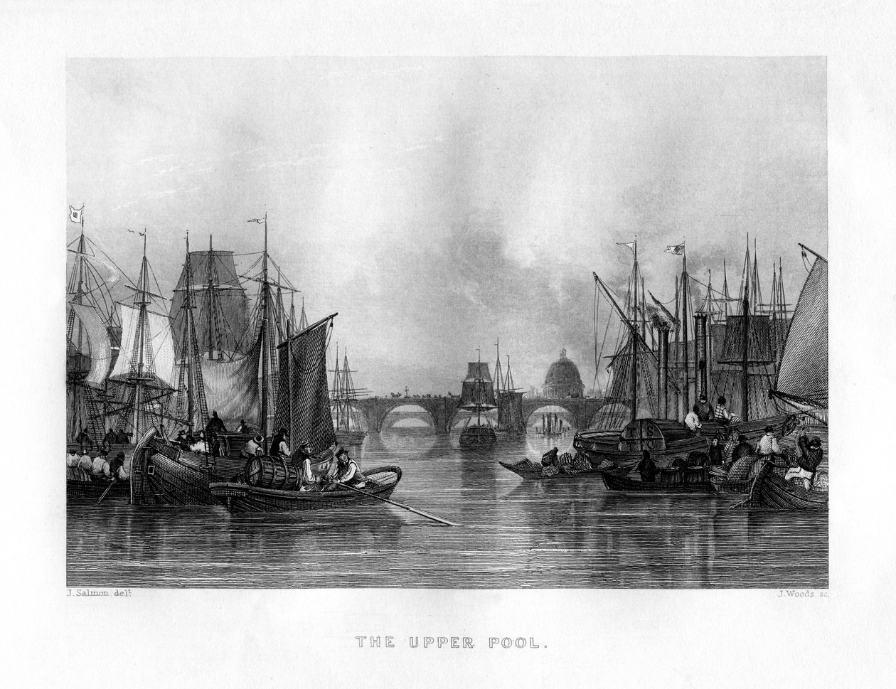 The Upper Pool, London, 1800-tallet. av J. Woods