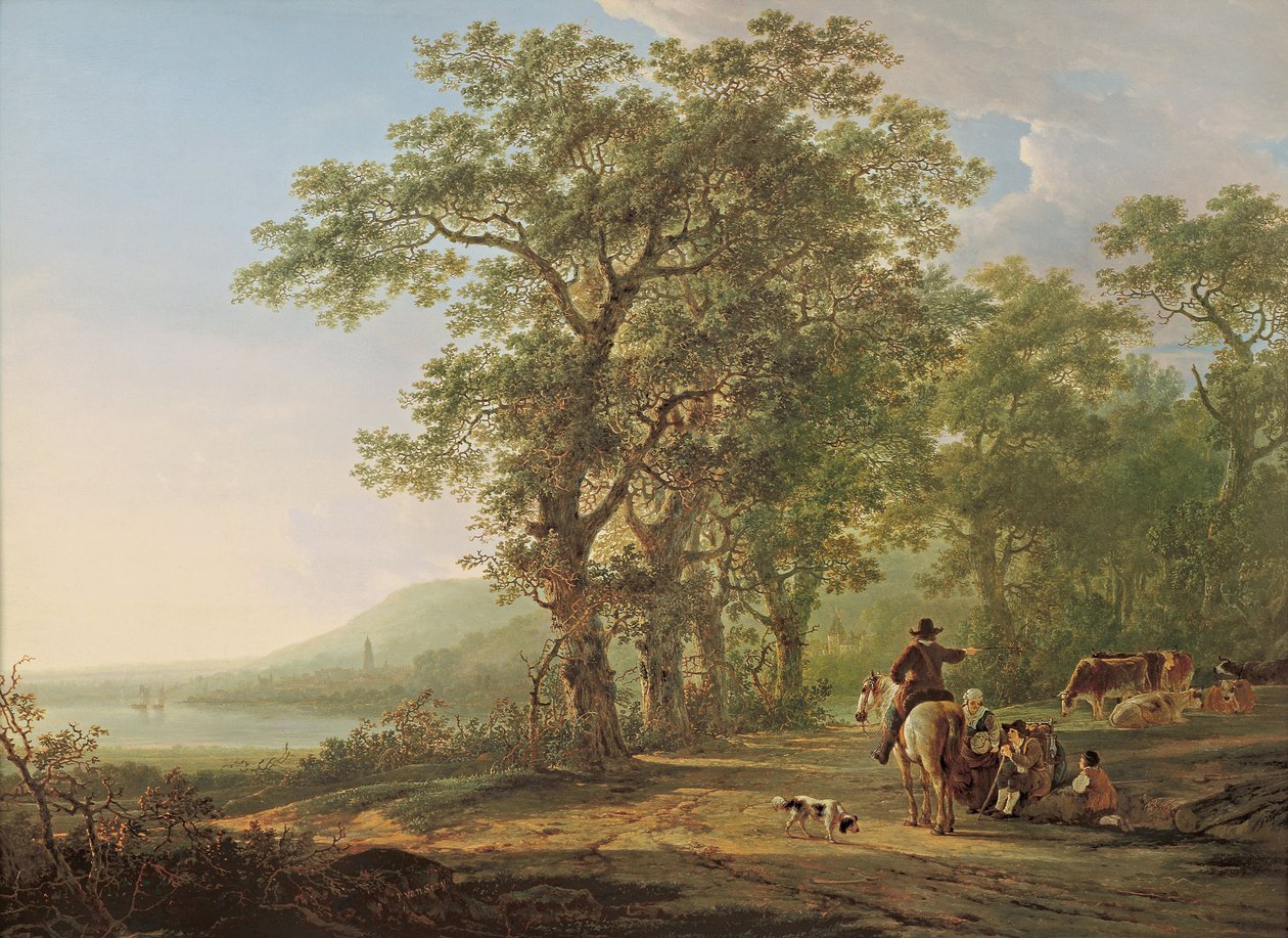 Figurer i et skoglandskap av Jacob van Strij