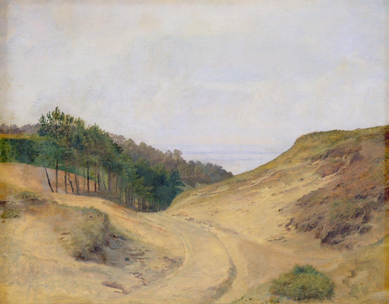 The Narrow Pass at Blankenese, 1840 (wc på papir på kort) av Jacob Gensler