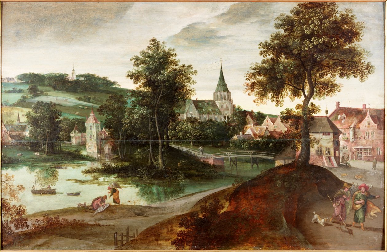 Tobias og engelen, 1567 av Jacob Grimmer