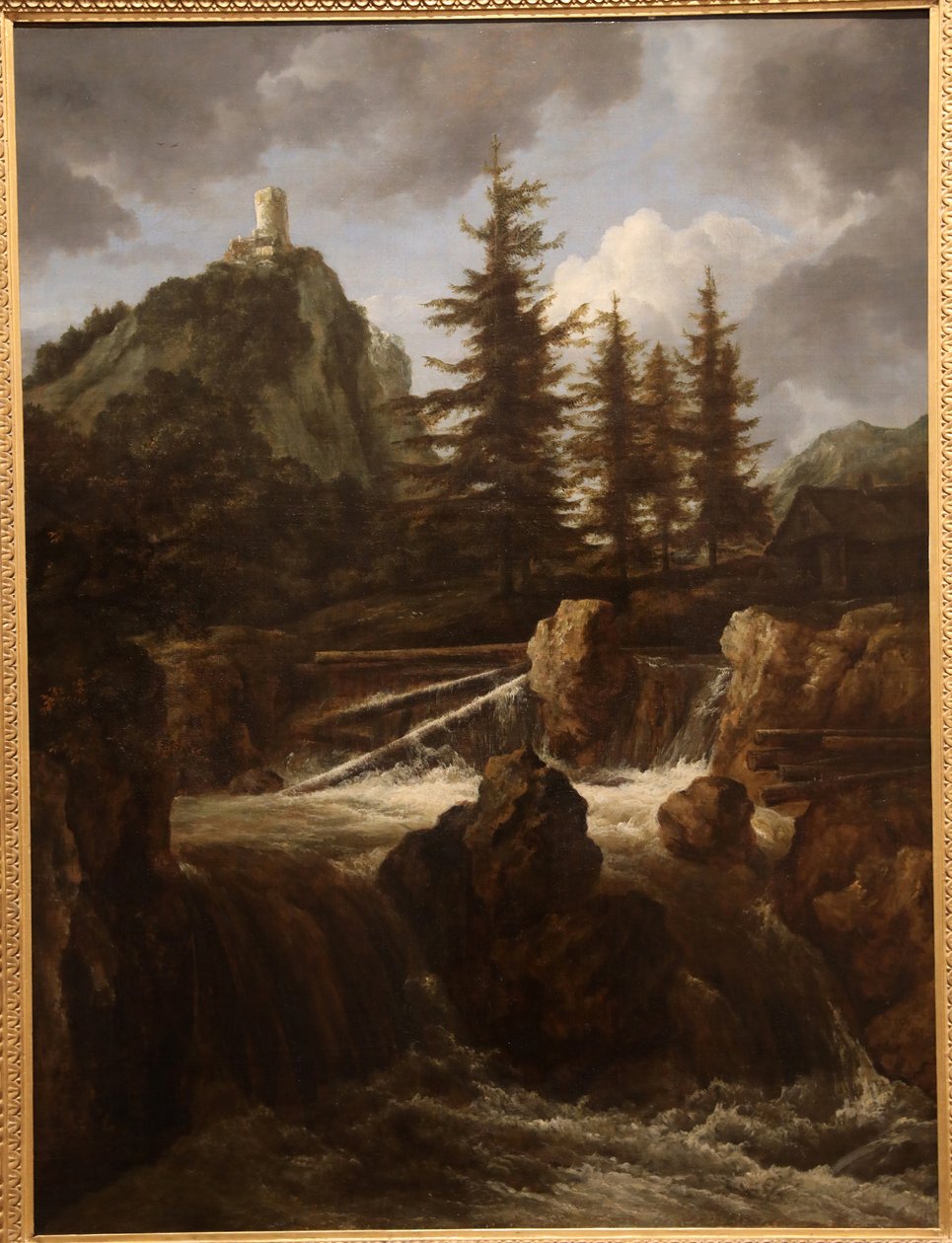 Landskap med foss, ca. 1660 av Jacob van Ruisdael