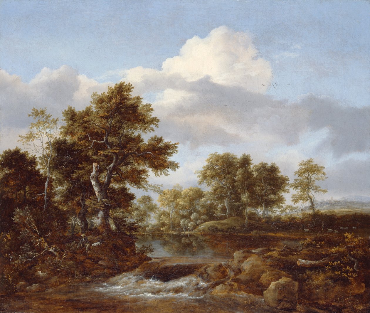 Skogkledd landskap med en bekk, c.1665-68 av Jacob van Ruisdael