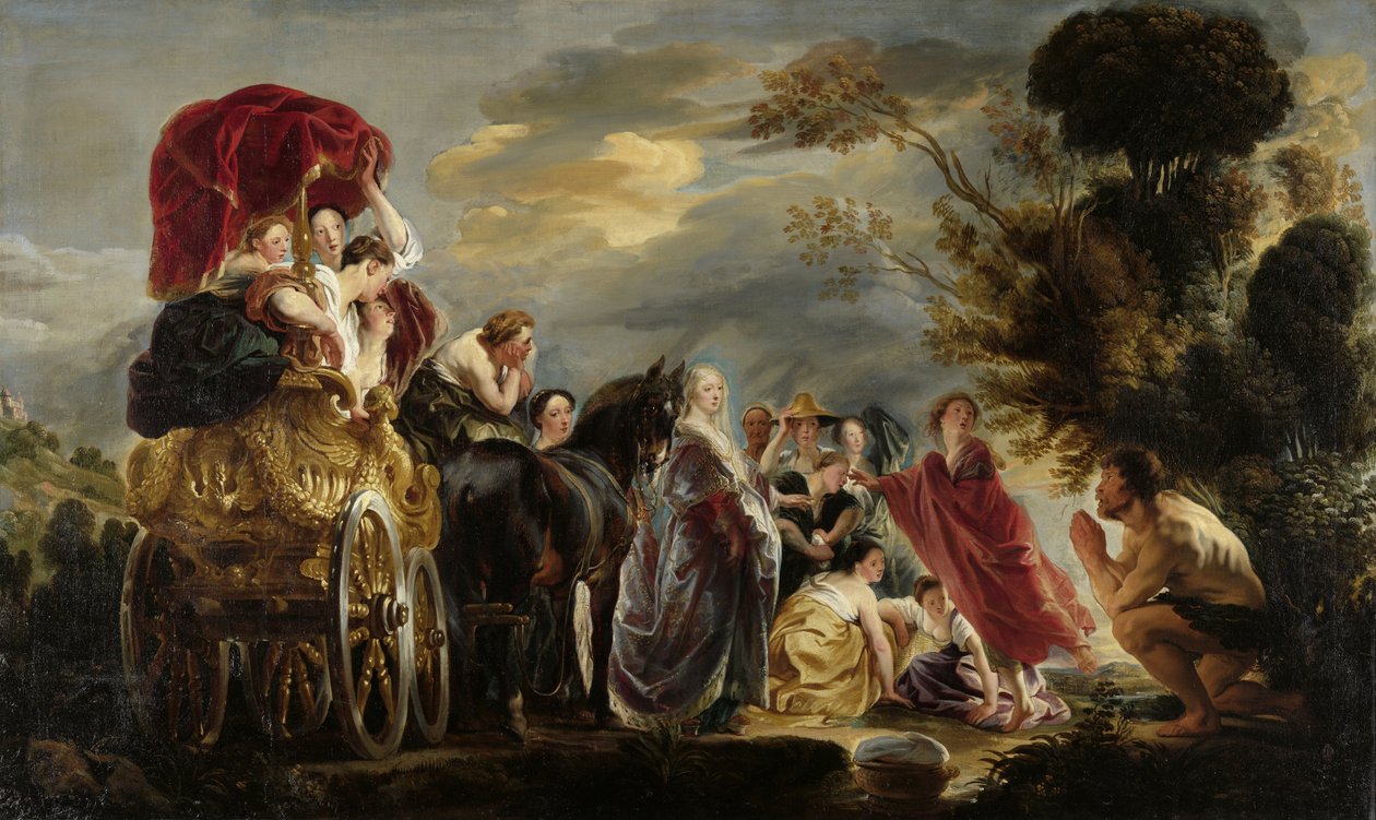 Møtet mellom Odysseus og Nausicaa av Jacob Jordaens