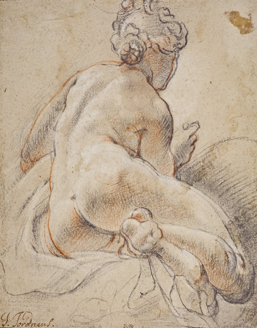 Kvinne naken, sett bakfra av Jacob Jordaens