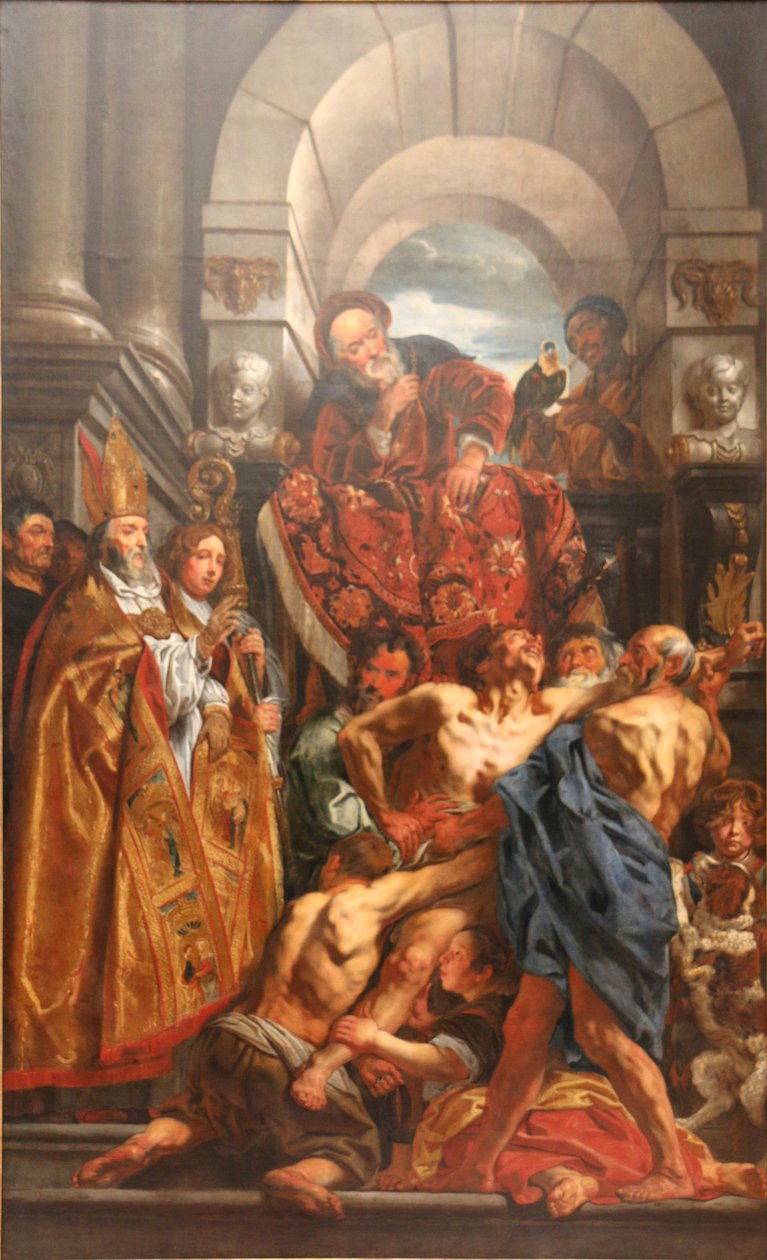 Saint Martin helbreder en poddede av Jacob Jordaens