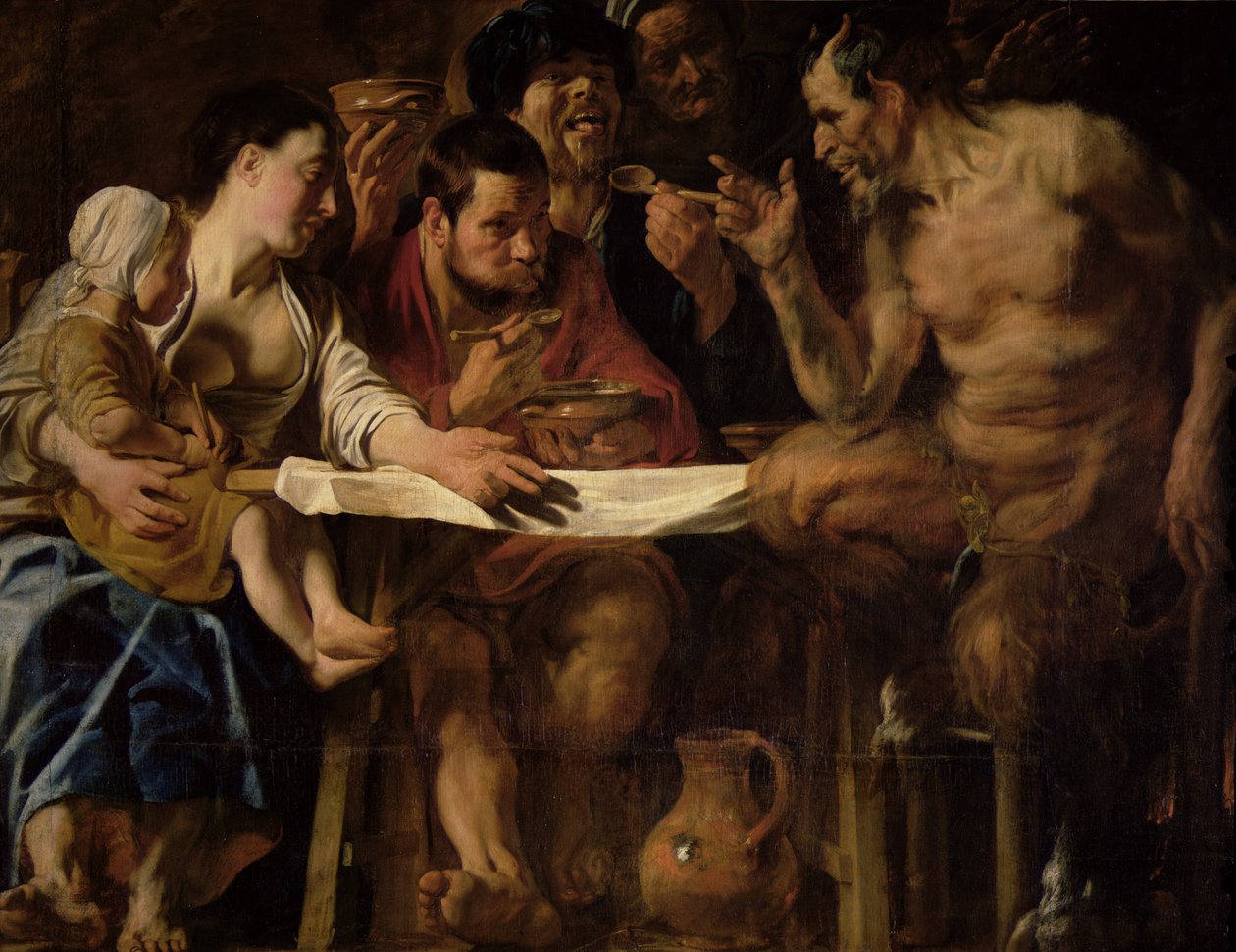 Satyr og bonde, 1620 av Jacob Jordaens