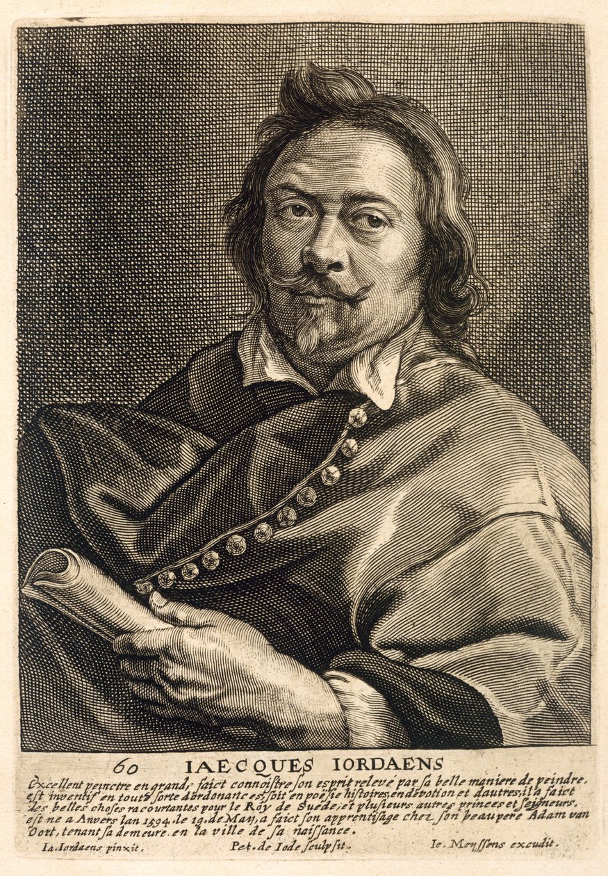 Selvportrett, gravert av Johannes Meyssens (1612-70) av Jacob Jordaens