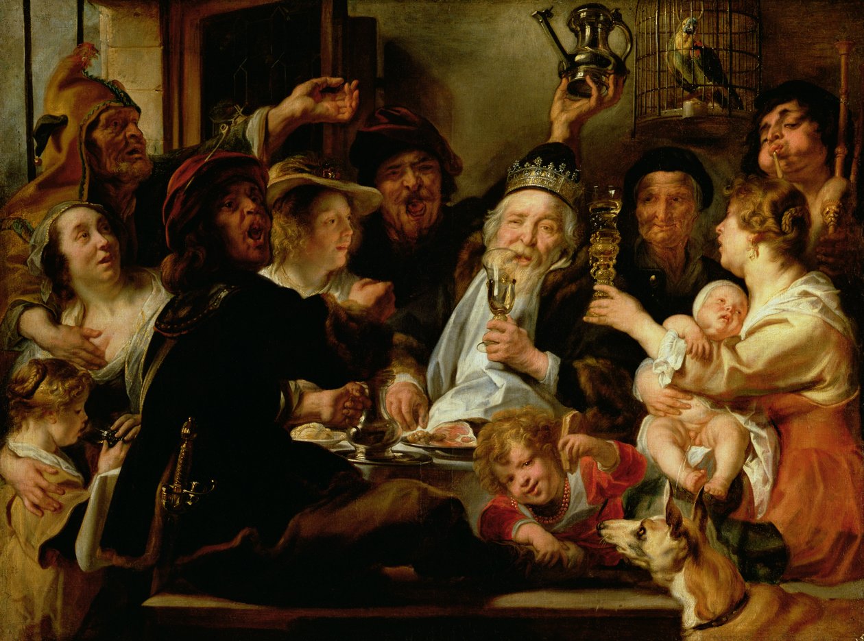 Bønnekongen (Kongen drikker), ca. 1638 av Jacob Jordaens