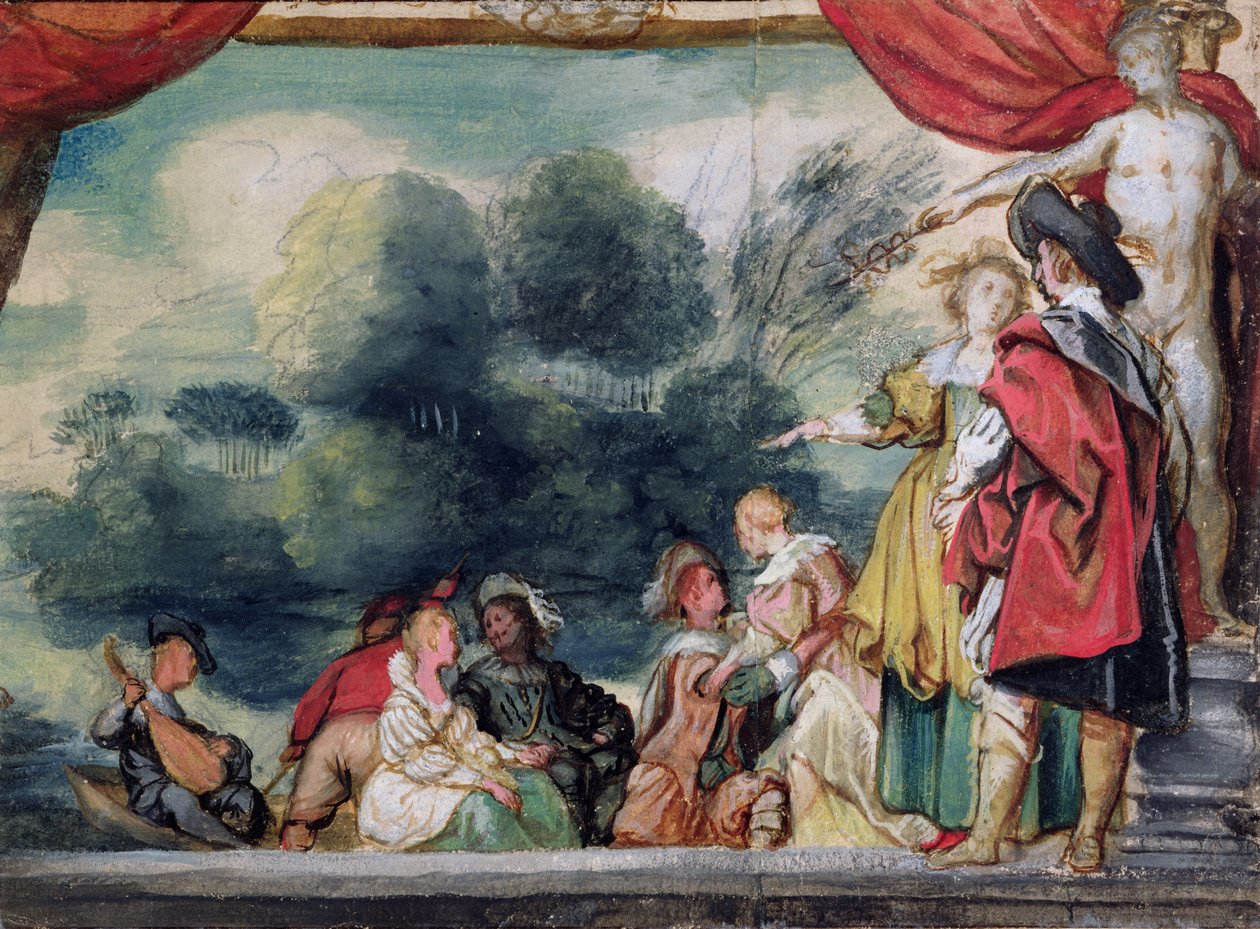 The Embarkment (akvarell på papir) av Jacob Jordaens