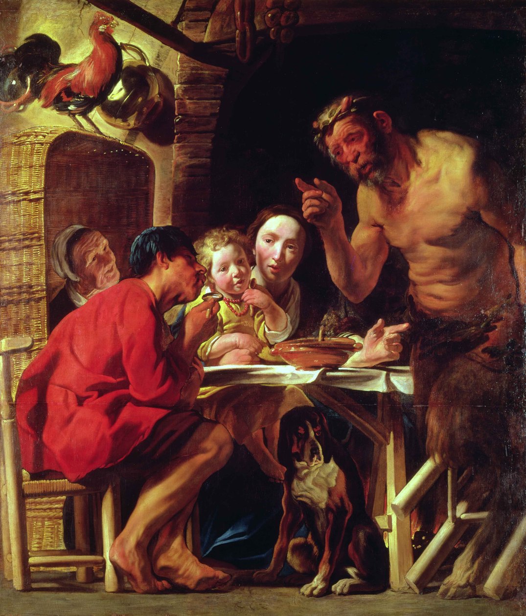 Bøndene og Satyren av Jacob Jordaens