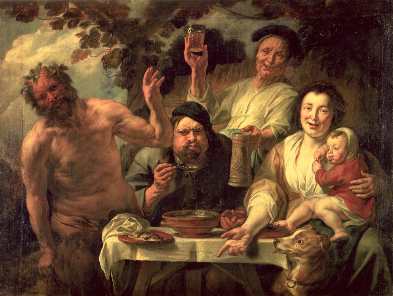 Satyren og bøndene av Jacob Jordaens