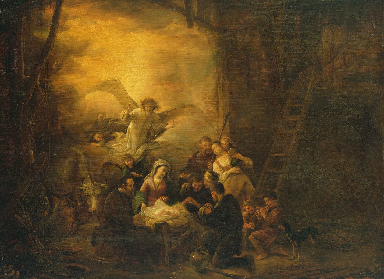 Hyrdenes tilbedelse, ca. 1650 av Jacob Willemsz de Wet or Wett