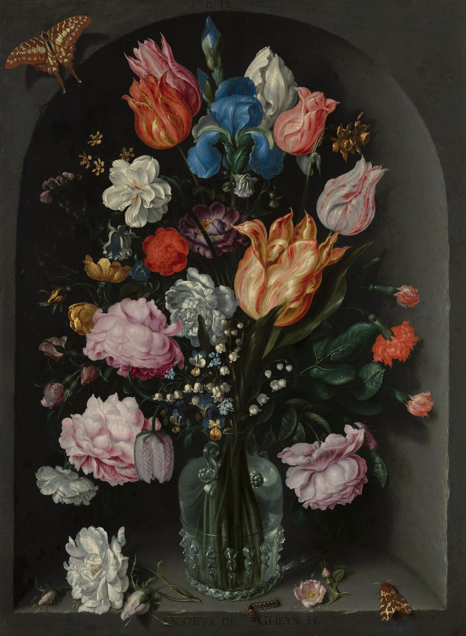 Blomster i en glassflaske av Jacob de Gheyn II