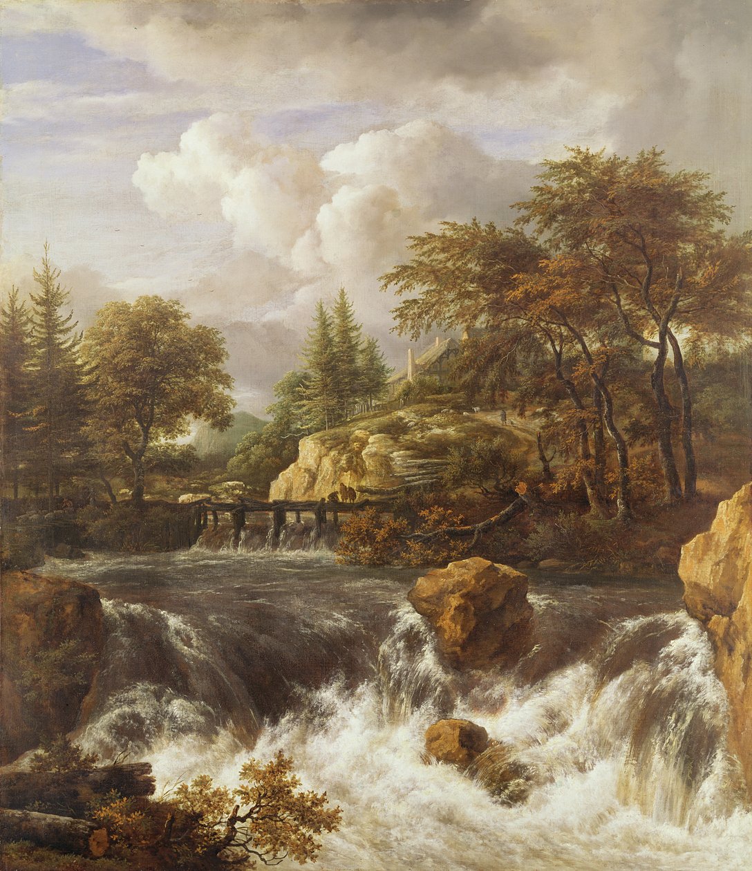 En foss i et steinete landskap, ca. 1660-70 av Jacob van Ruisdael