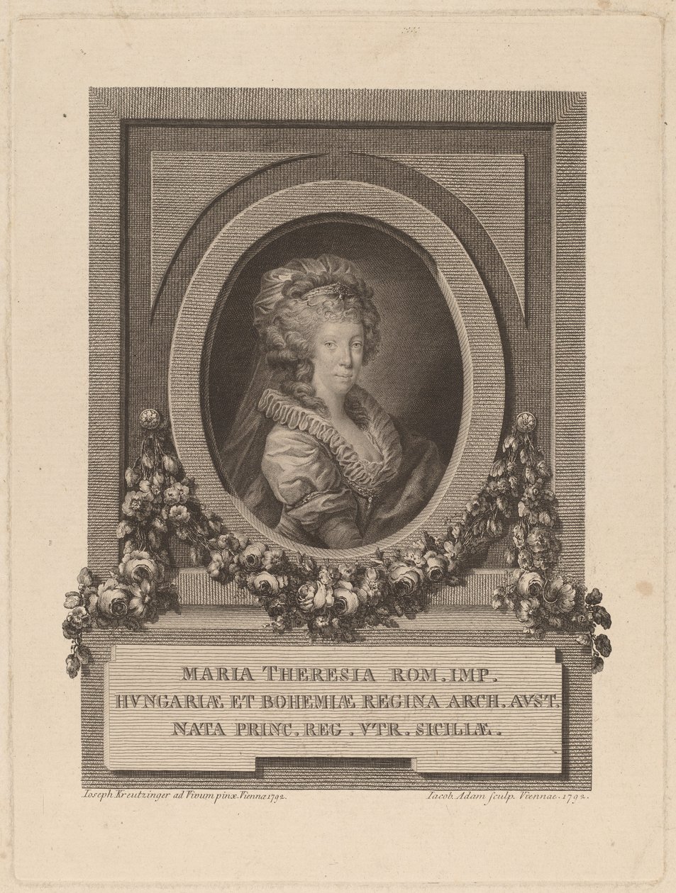 Marie-Thérèse, den hellige romerske keiserinne, 1792. av Jacob Adam