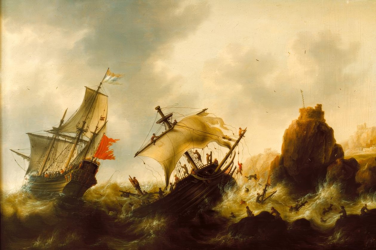 Forlis i en storm av Jacob Adriaensz Bellevois