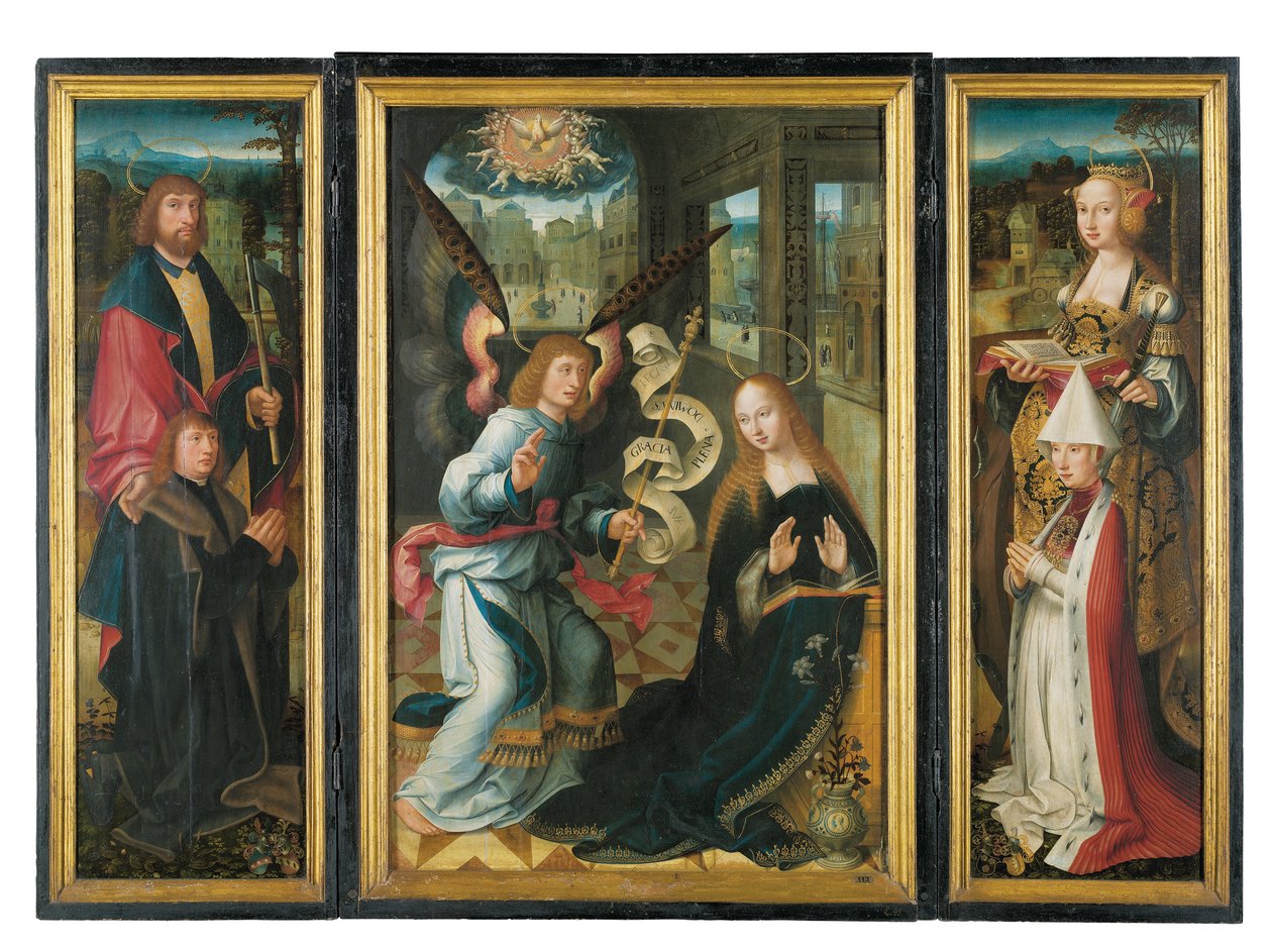 Triptych: Bebudelsen av Jacob Claesz. von Utrecht
