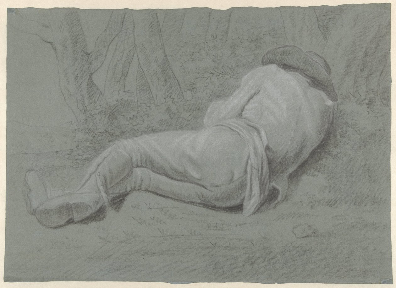 Mann som ligger under trær av Jacob Ernst Marcus (attributed to)