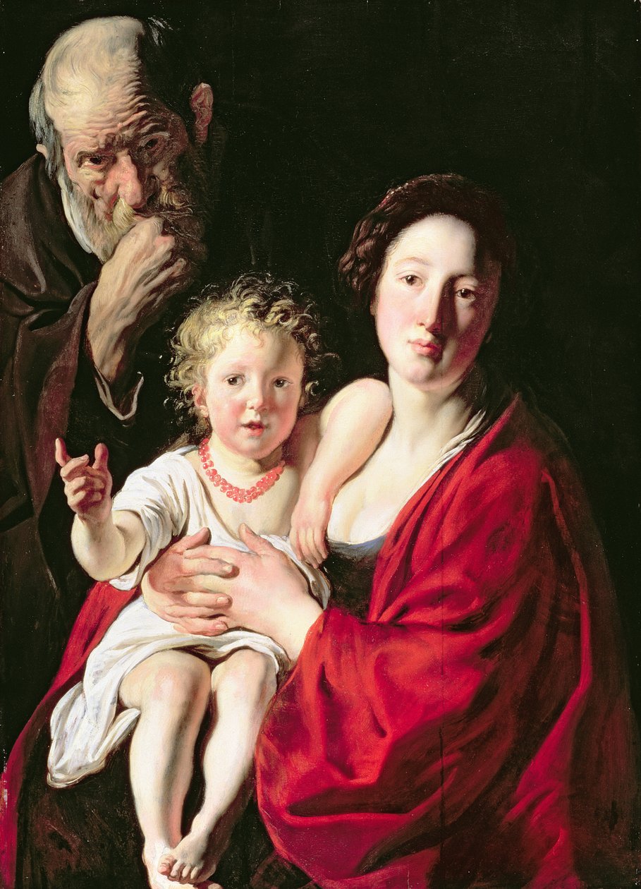 Hellig familie (panel) av Jacob Jordaens