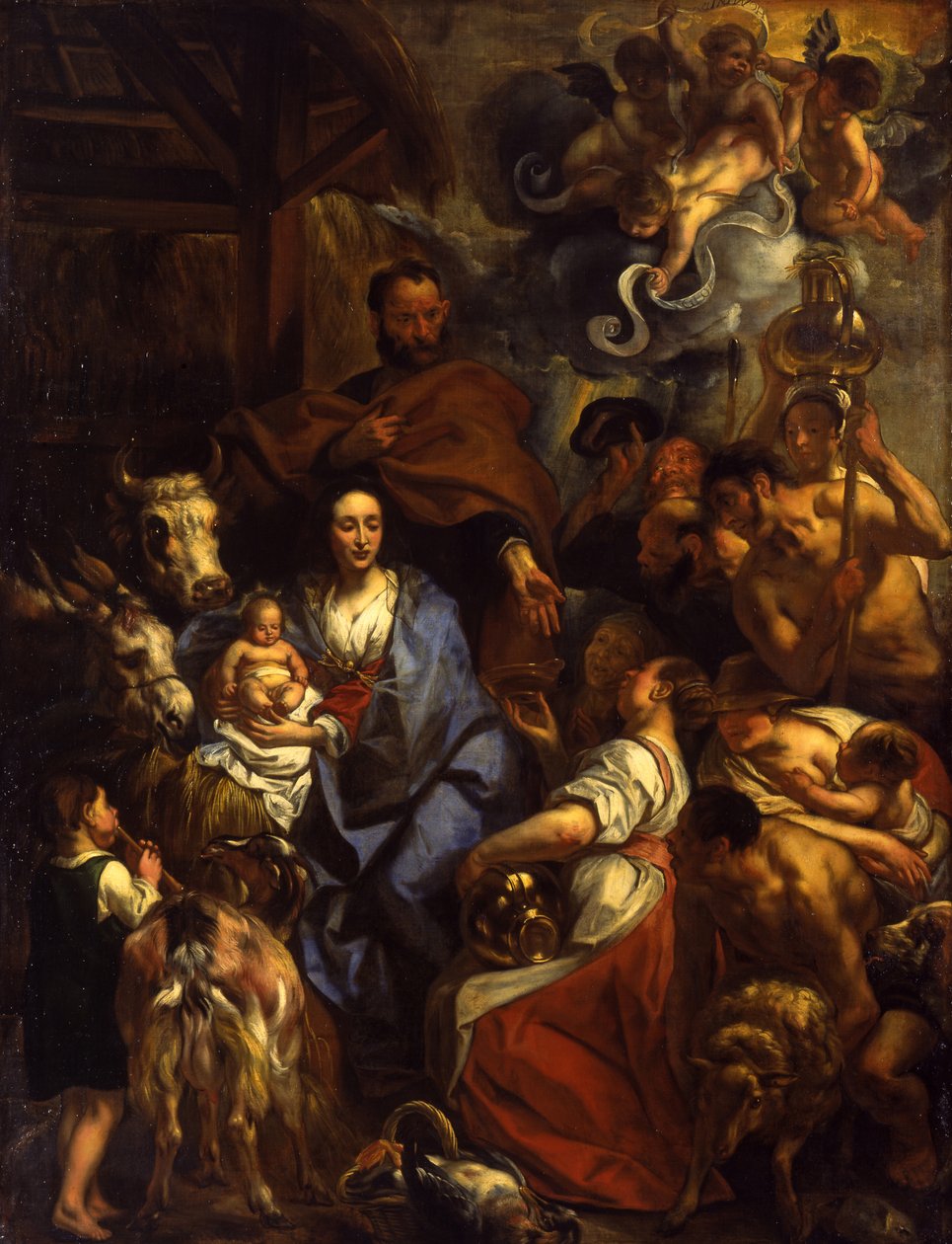 Hyrdenes tilbedelse av Jacob Jordaens