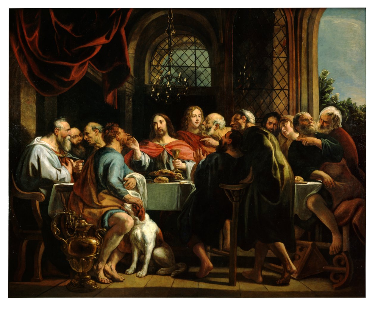 The Last Supper (olje på lerret) av Jacob Jordaens