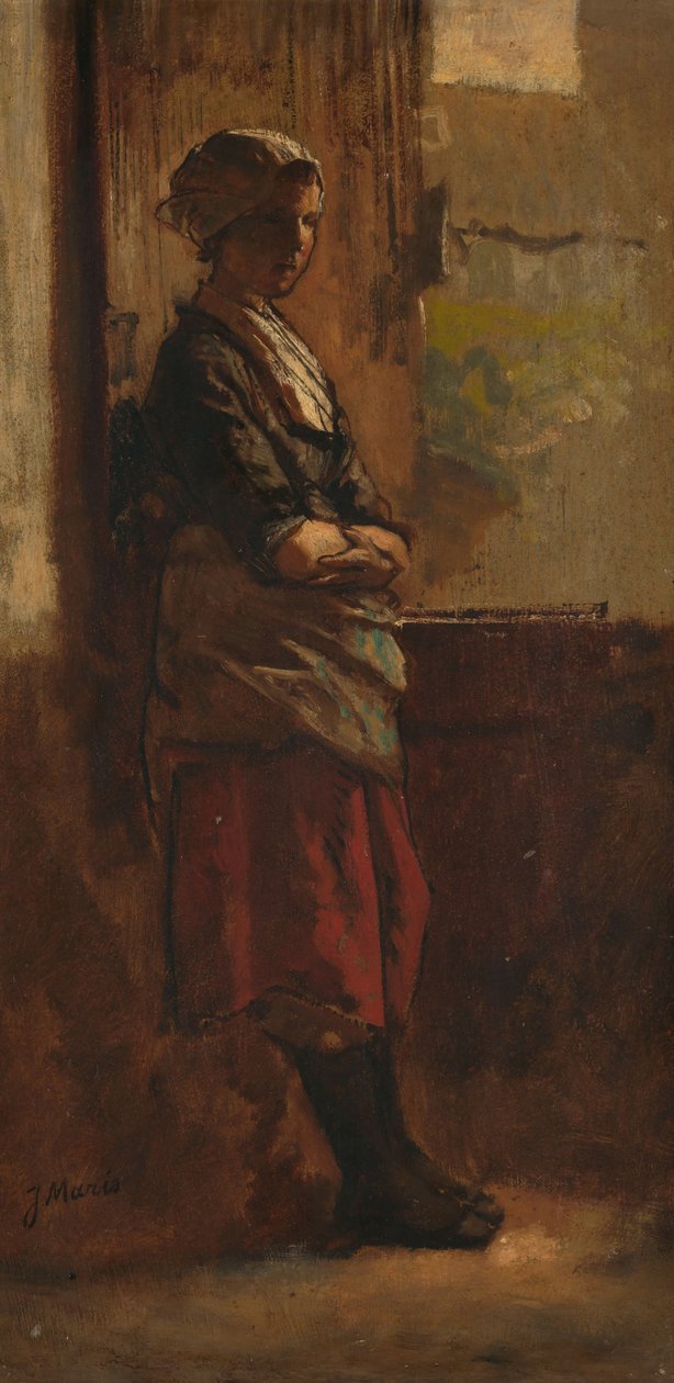 Jente ved en døråpning. av Jacob Maris