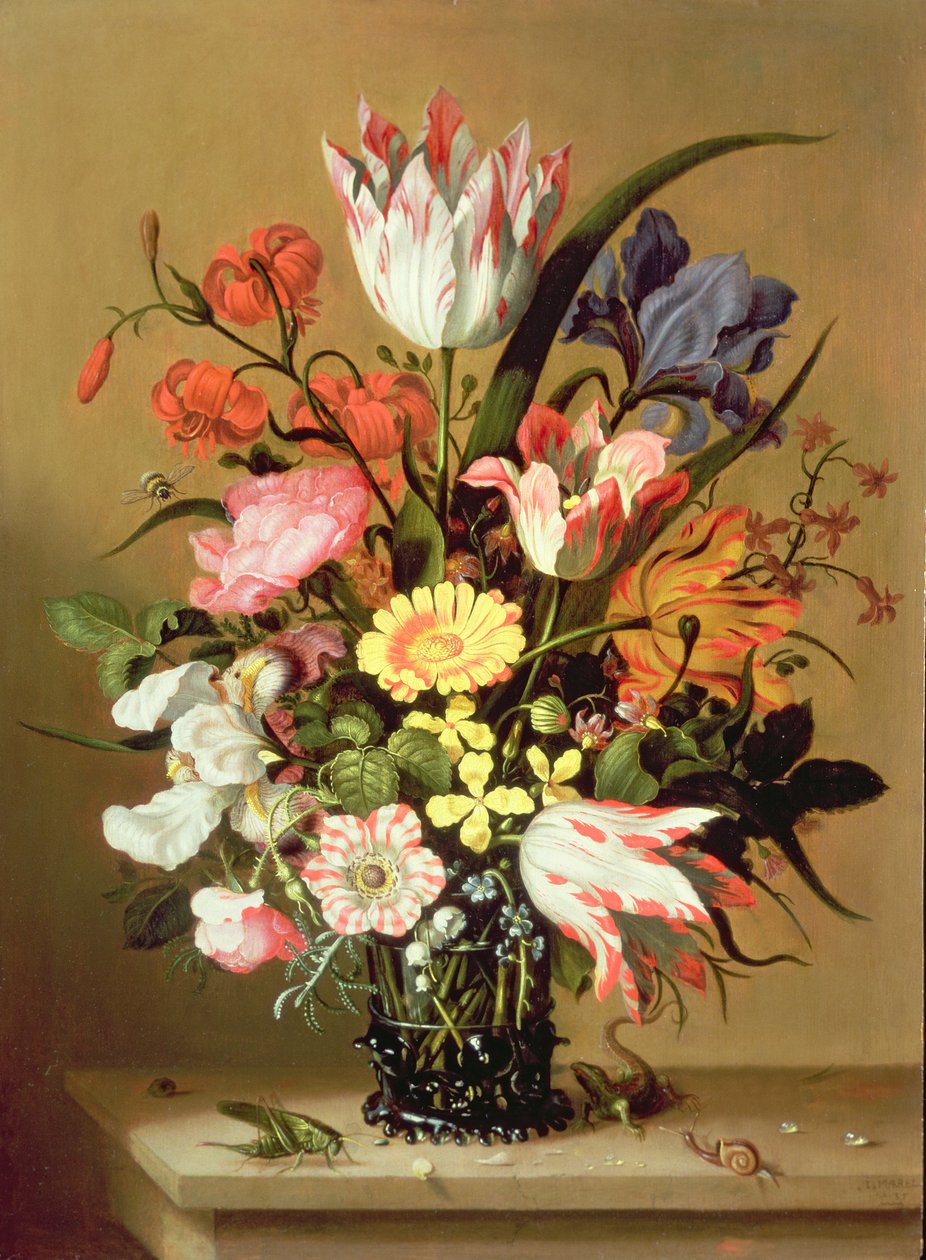 Blomster i en vase, 1635 av Jacob Marrel