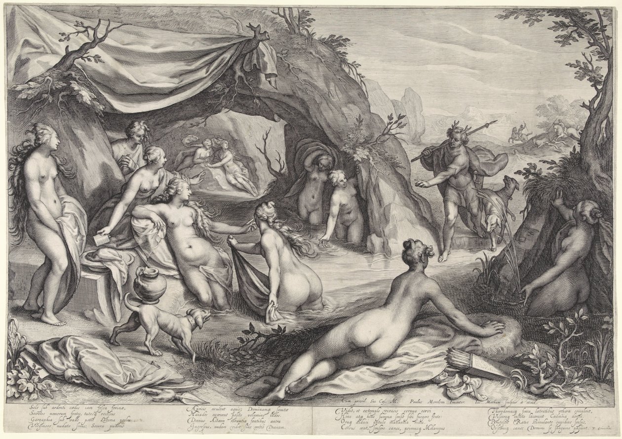 Diana i Actaeon av Jacob Matham
