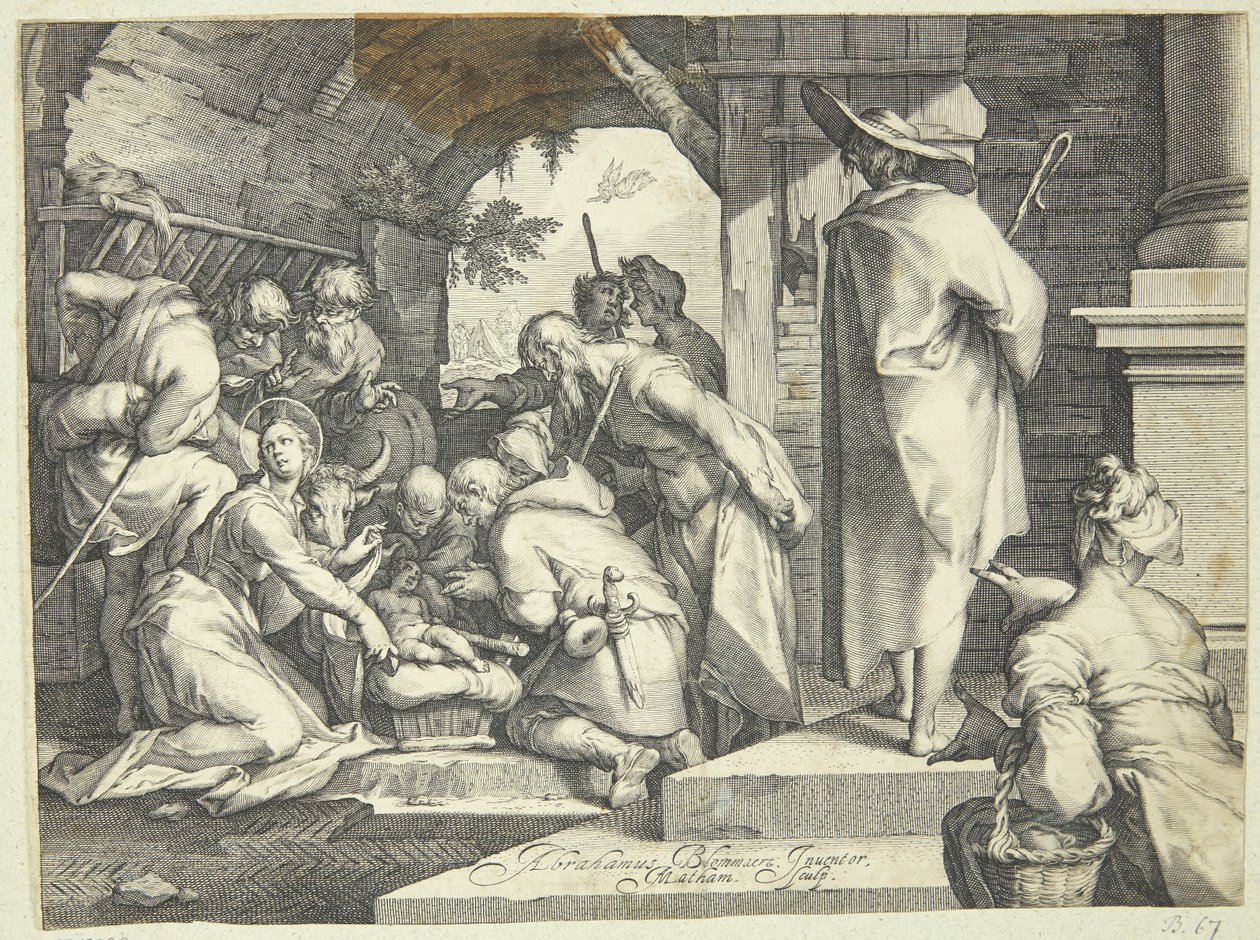 Tilbedelse av hyrdene av Jacob Matham