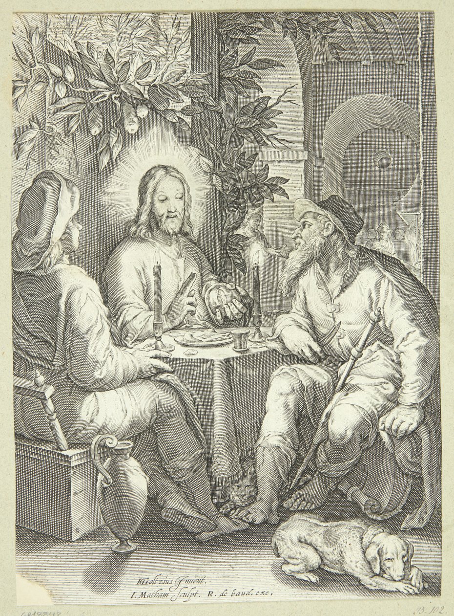 Jesus i Emmaus av Jacob Matham