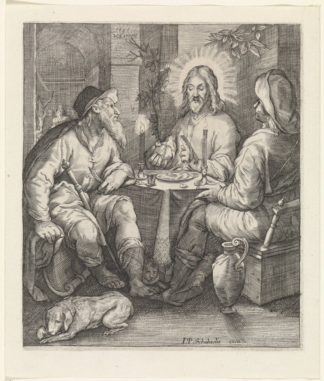 Måltid i Emmaus av Jacob Matham