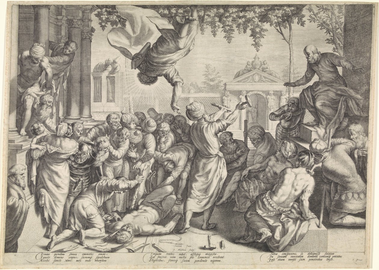 Marcus redder en slave fra hans tortur av Jacob Matham