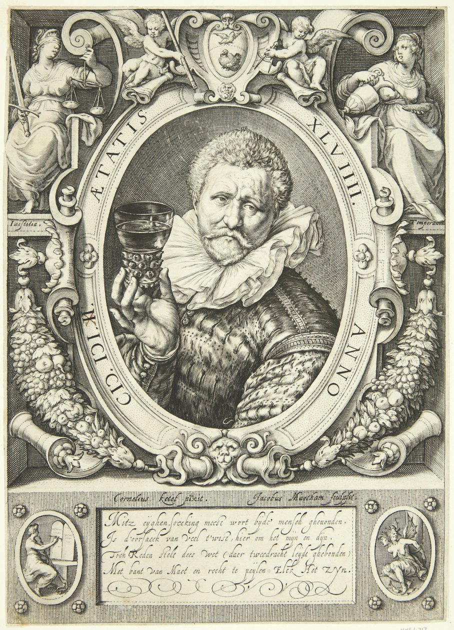Portrett av Vincent Jacobsz. Coster av Jacob Matham