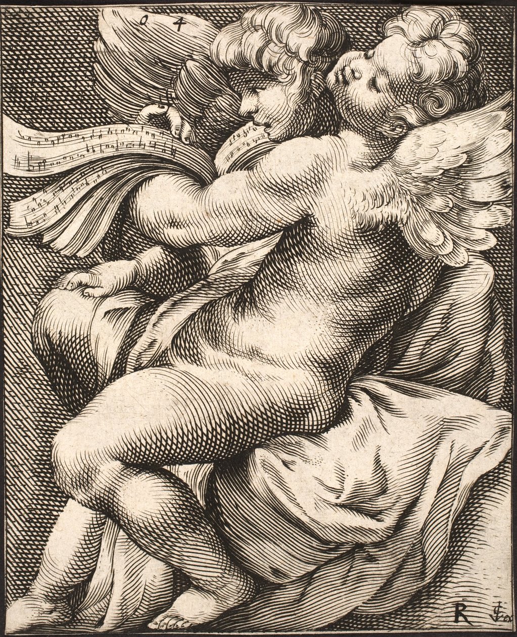 To Putti synger av Jacob Matham