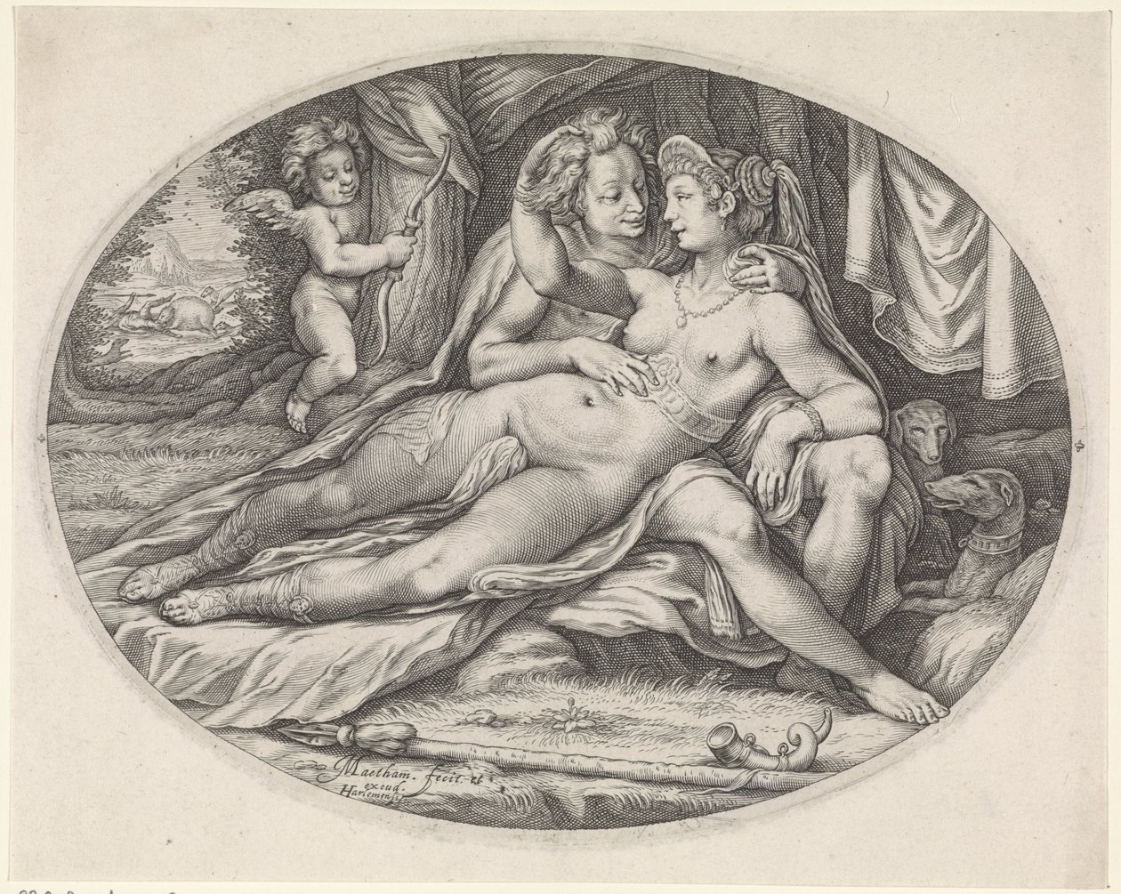 Venus og Adonis av Jacob Matham