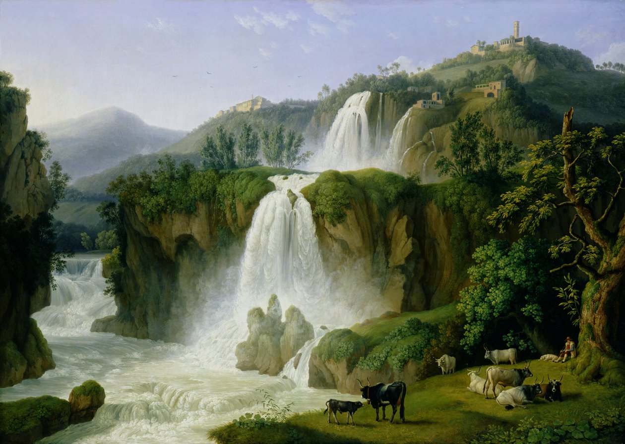 Fossen ved Tivoli, 1785 av Jacob Philippe Hackert